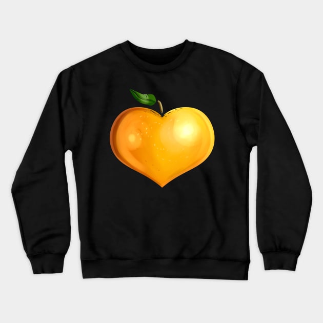 Orange In Heart Shape - Vegetarian - Go Vegan Crewneck Sweatshirt by SinBle